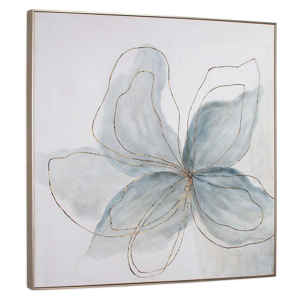 Flor Azul, Small, Hand Painted Canvas. Picture 1