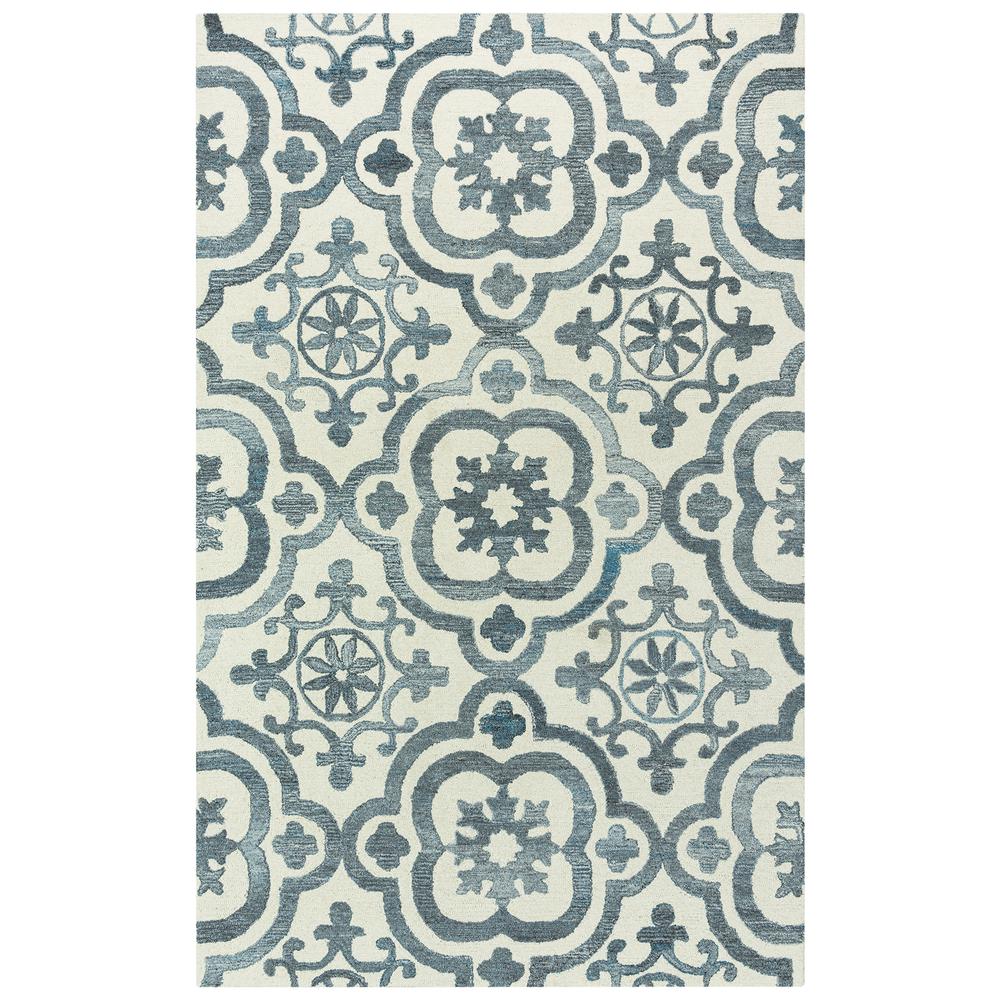 Hand Tufted Cut & Loop Pile Wool/ Recycled Polyester Rug, 8'6" x 11'6". Picture 10