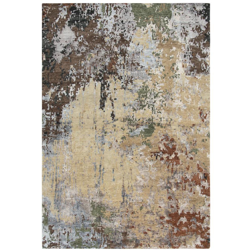 Hand Knotted Cut Pile Wool/ Viscose Rug, 10' x 14'. Picture 5