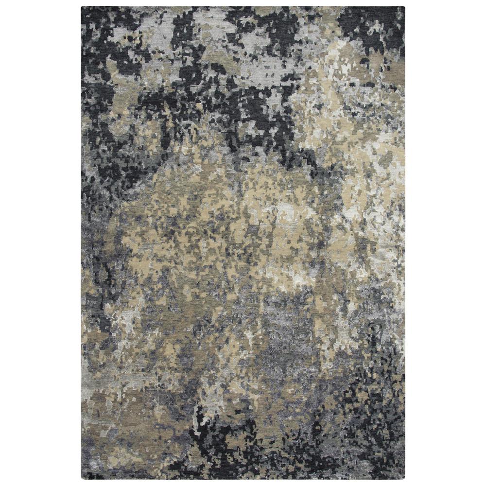 Hand Knotted Cut Pile Wool/ Viscose Rug, 10' x 14'. Picture 1