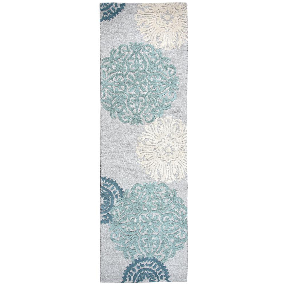 Charming Blue 3' x 5' Hand-Tufted Rug- CM1003. Picture 16
