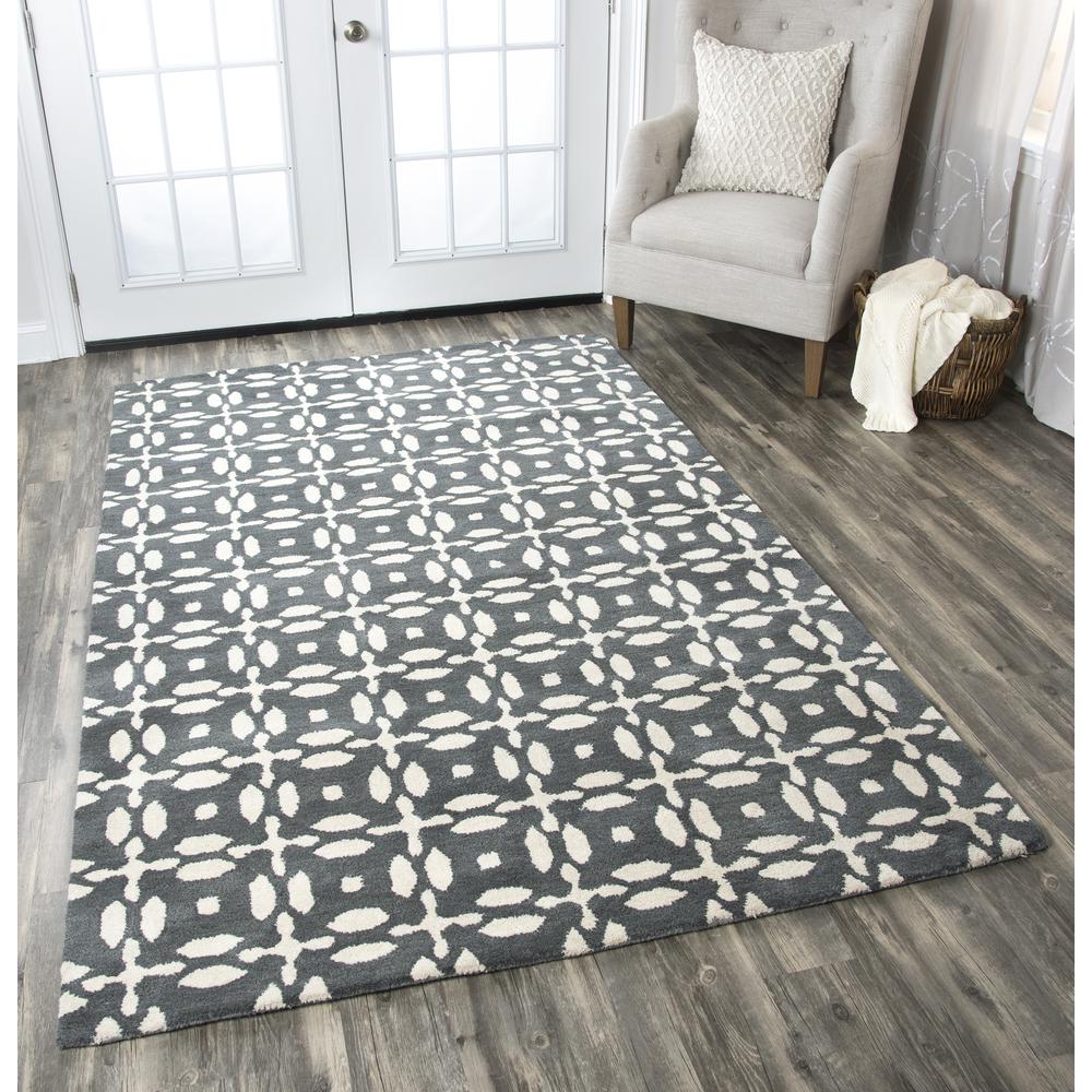 Holland Gray 3' x 5' Hand-Tufted Rug- HO1001. Picture 5