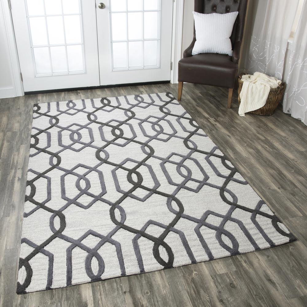 Berlin Gray 10' x 14' Hand-Tufted Rug- BN1008. Picture 6