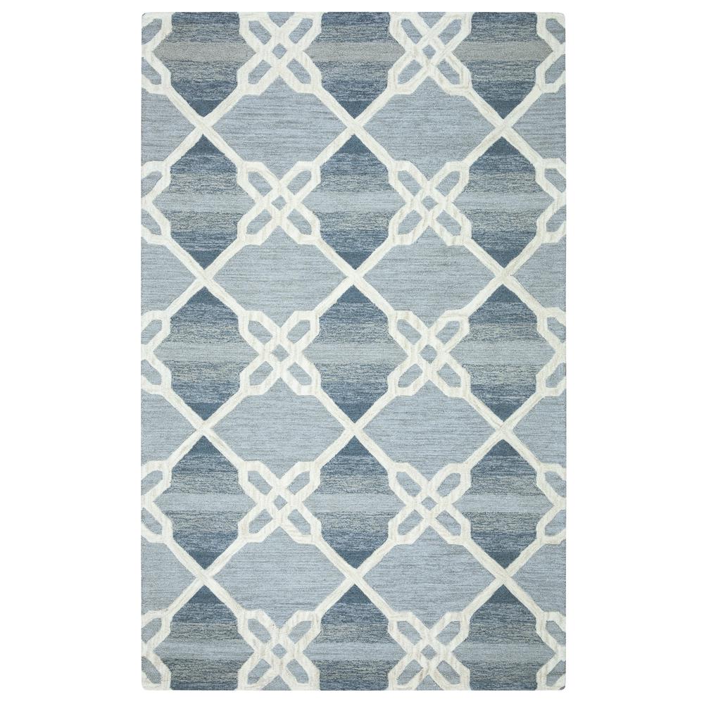 Berlin Blue 8' x 10' Hand-Tufted Rug- BN1010. Picture 4