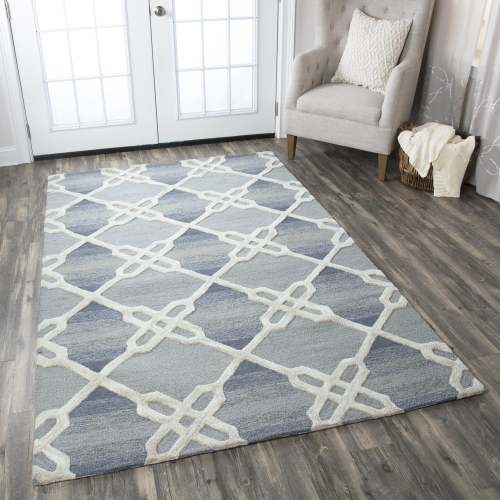 Berlin Blue 8' x 10' Hand-Tufted Rug- BN1010. Picture 6
