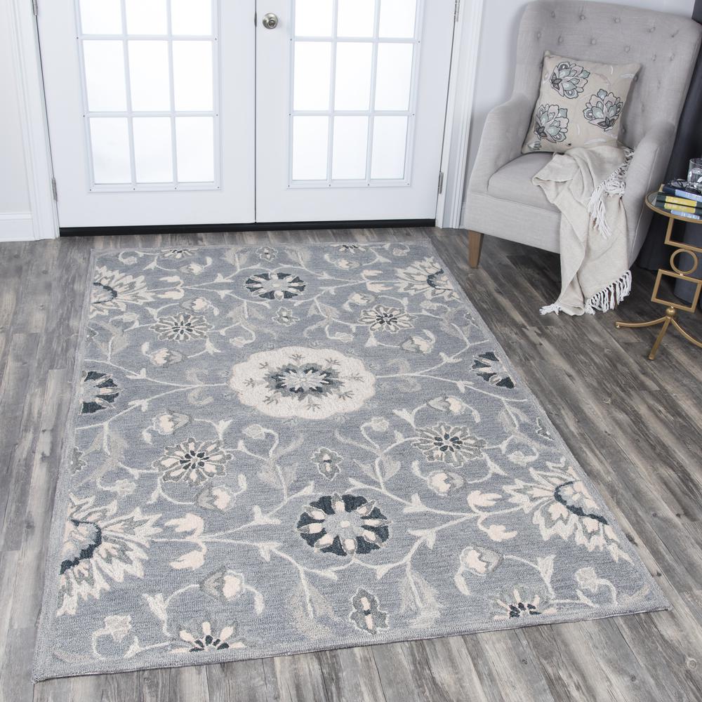 Cascade Gray 9' x 12' Hand-Tufted Rug- CD1008. Picture 6