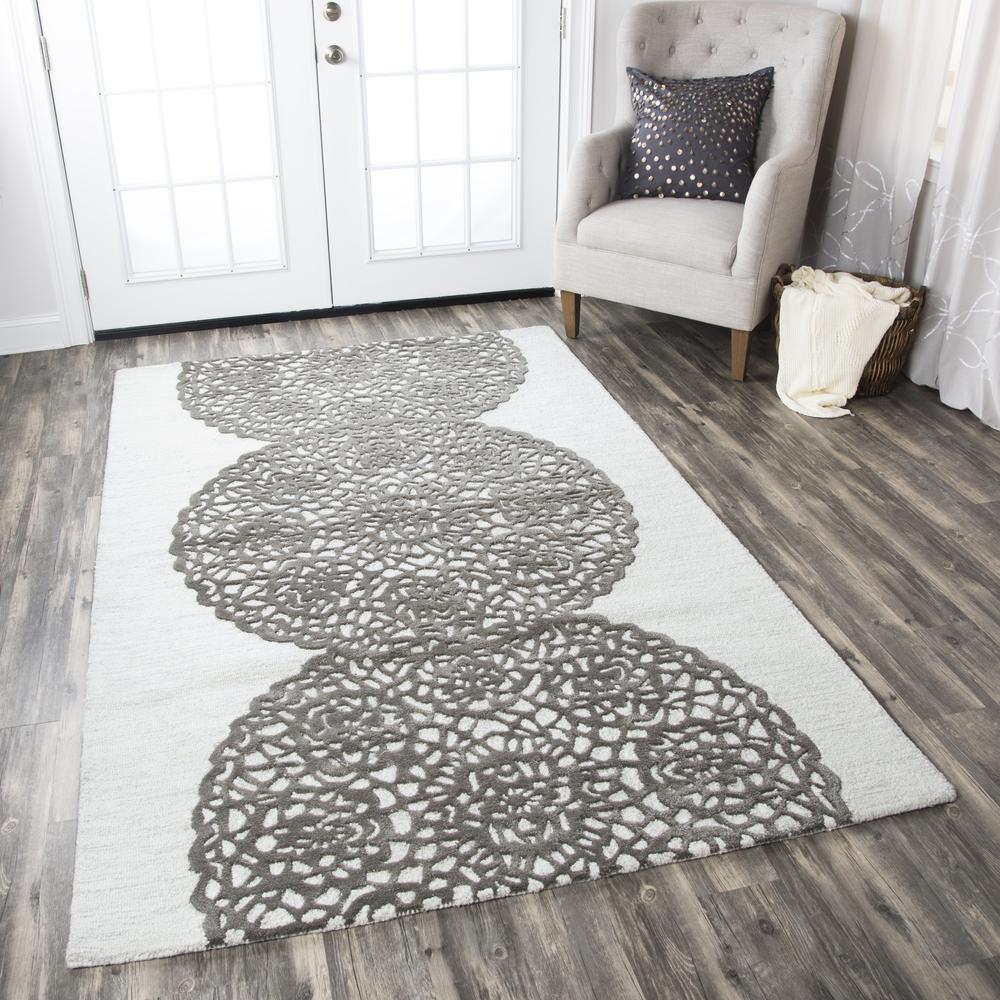Charming Gray 10' x 14' Hand-Tufted Rug- CM1005. Picture 6