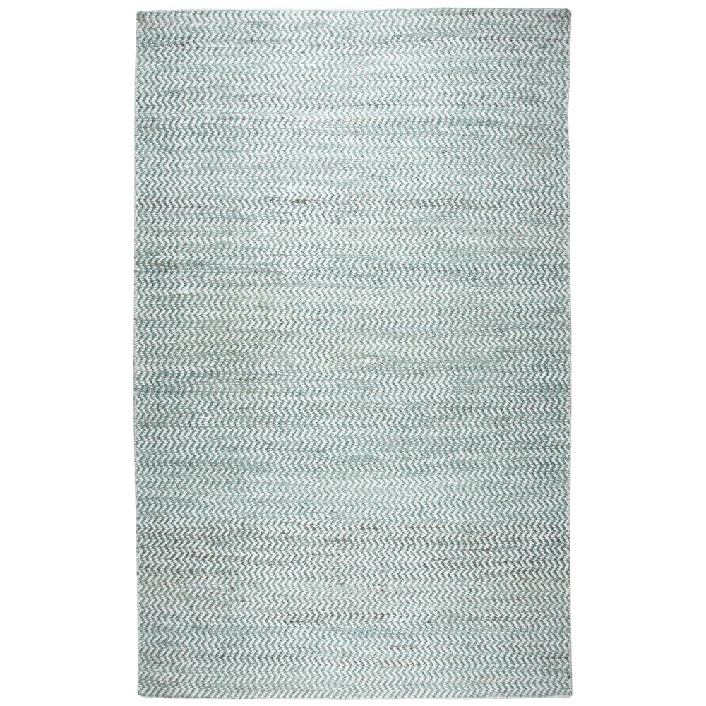 Hand Woven Flat Weave Pile Jute/ Wool Rug, 5' x 8'. Picture 5