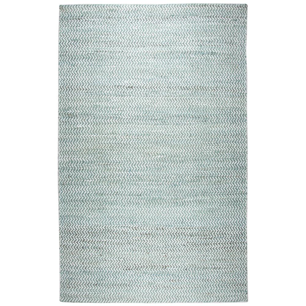 Hand Woven Flat Weave Pile Jute/ Wool Rug, 5' x 8'. Picture 13
