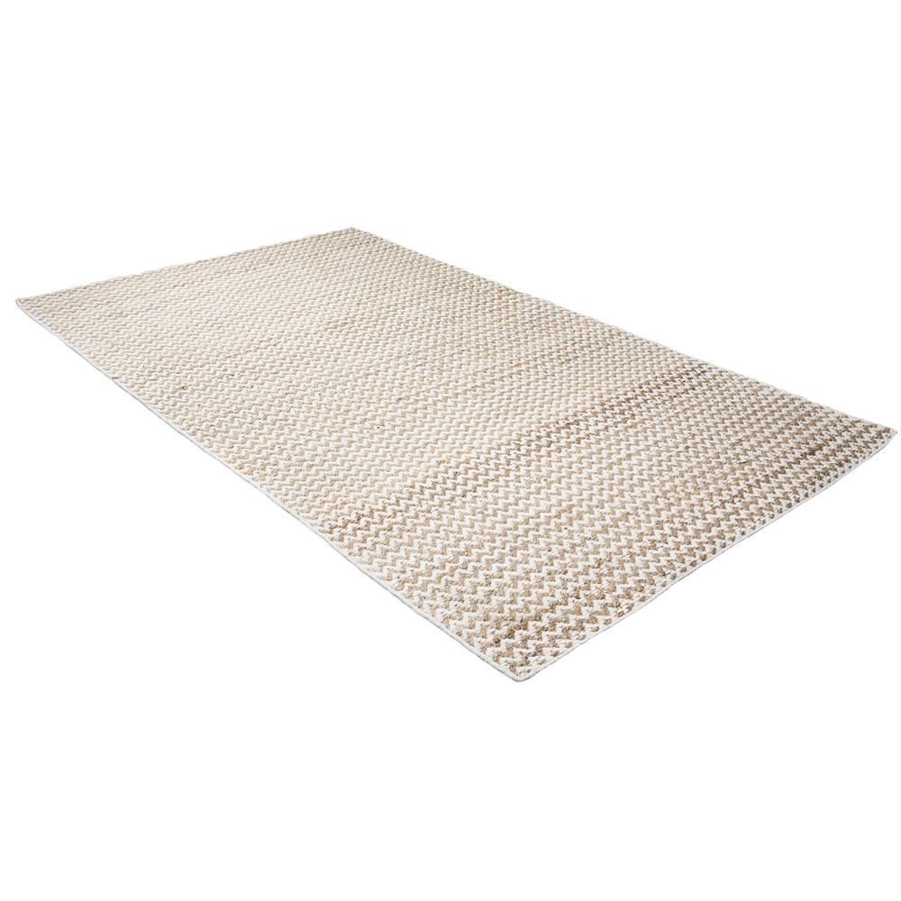 Hand Woven Flat Weave Pile Jute/ Wool Rug, 5' x 8'. The main picture.