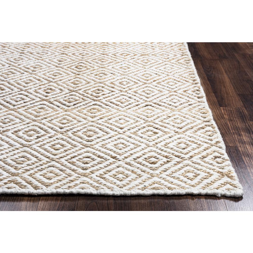 Hand Woven Flat Weave Pile Jute/ Wool Rug, 5' x 8'. Picture 9