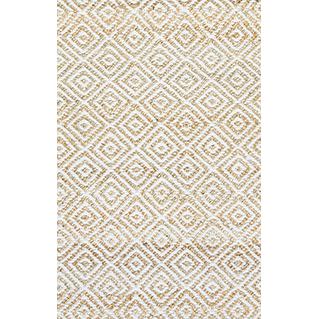 Hand Woven Flat Weave Pile Jute/ Wool Rug, 5' x 8'. Picture 10
