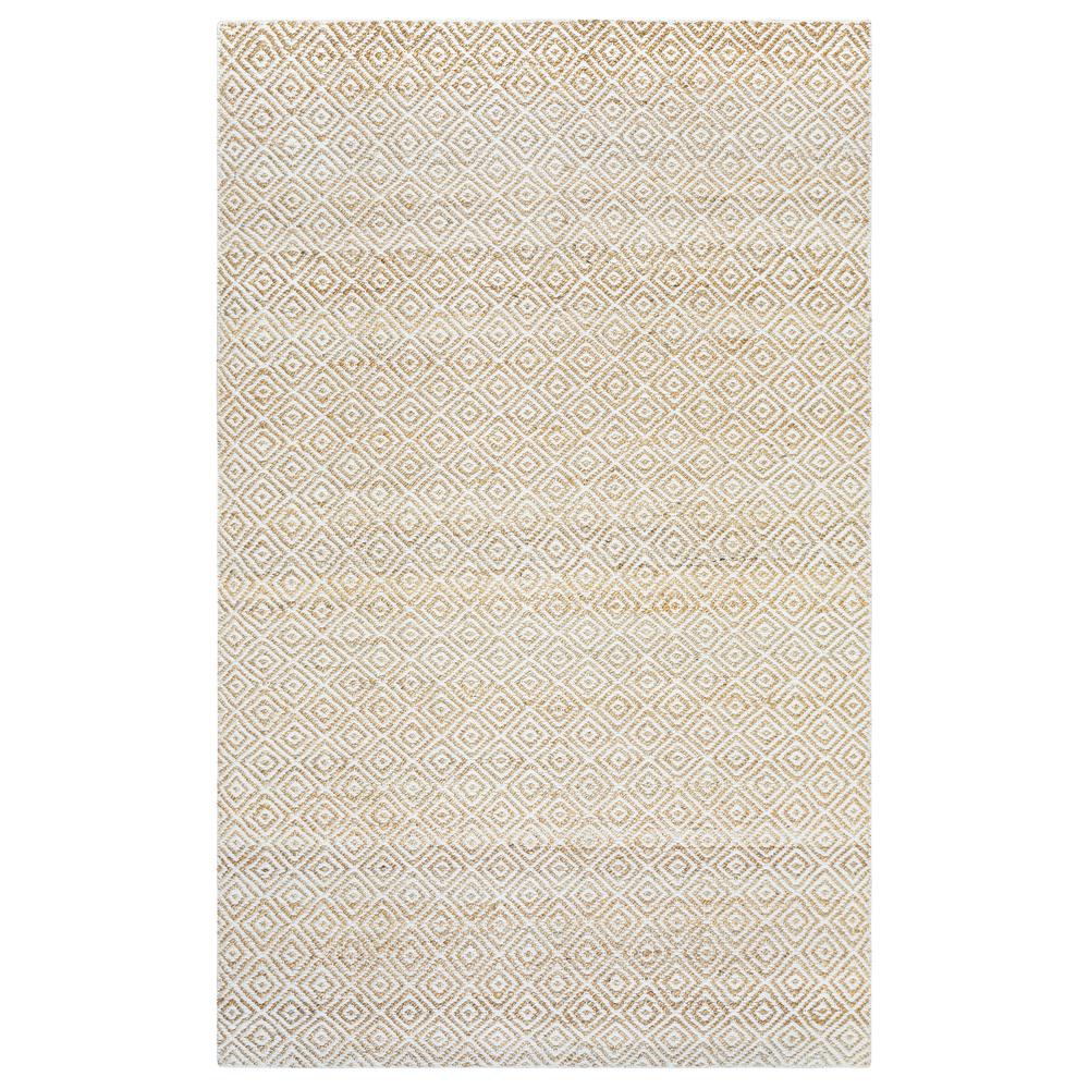 Hand Woven Flat Weave Pile Jute/ Wool Rug, 5' x 8'. Picture 4
