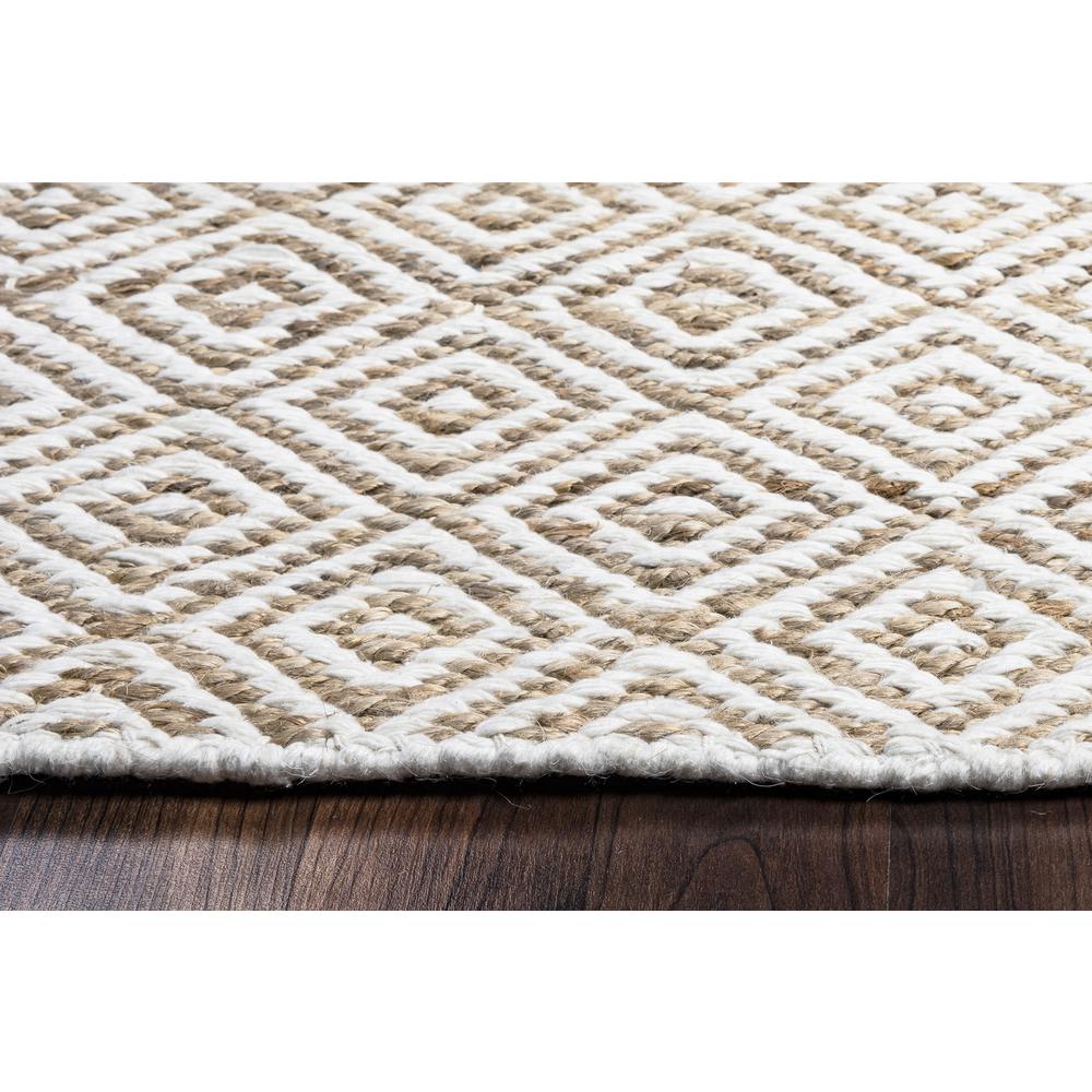 Hand Woven Flat Weave Pile Jute/ Wool Rug, 5' x 8'. Picture 5