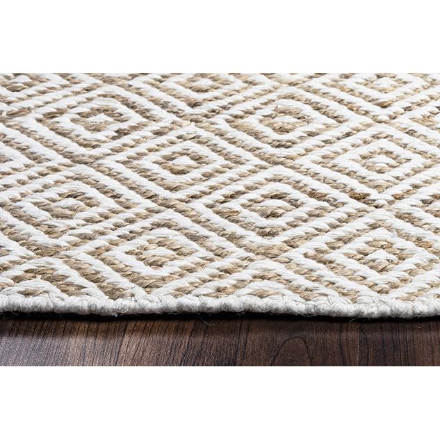 Hand Woven Flat Weave Pile Jute/ Wool Rug, 5' x 8'. Picture 12
