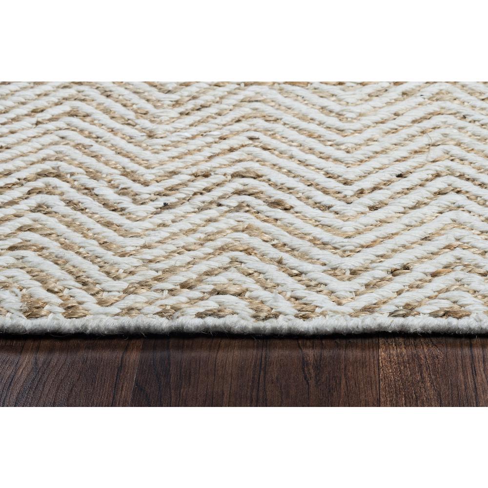 Hand Woven Flat Weave Pile Jute/ Wool Rug, 5' x 8'. Picture 6