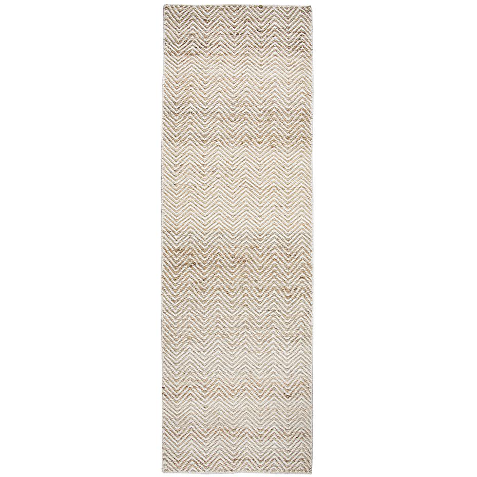 Hand Woven Flat Weave Pile Jute/ Wool Rug, 5' x 8'. Picture 16