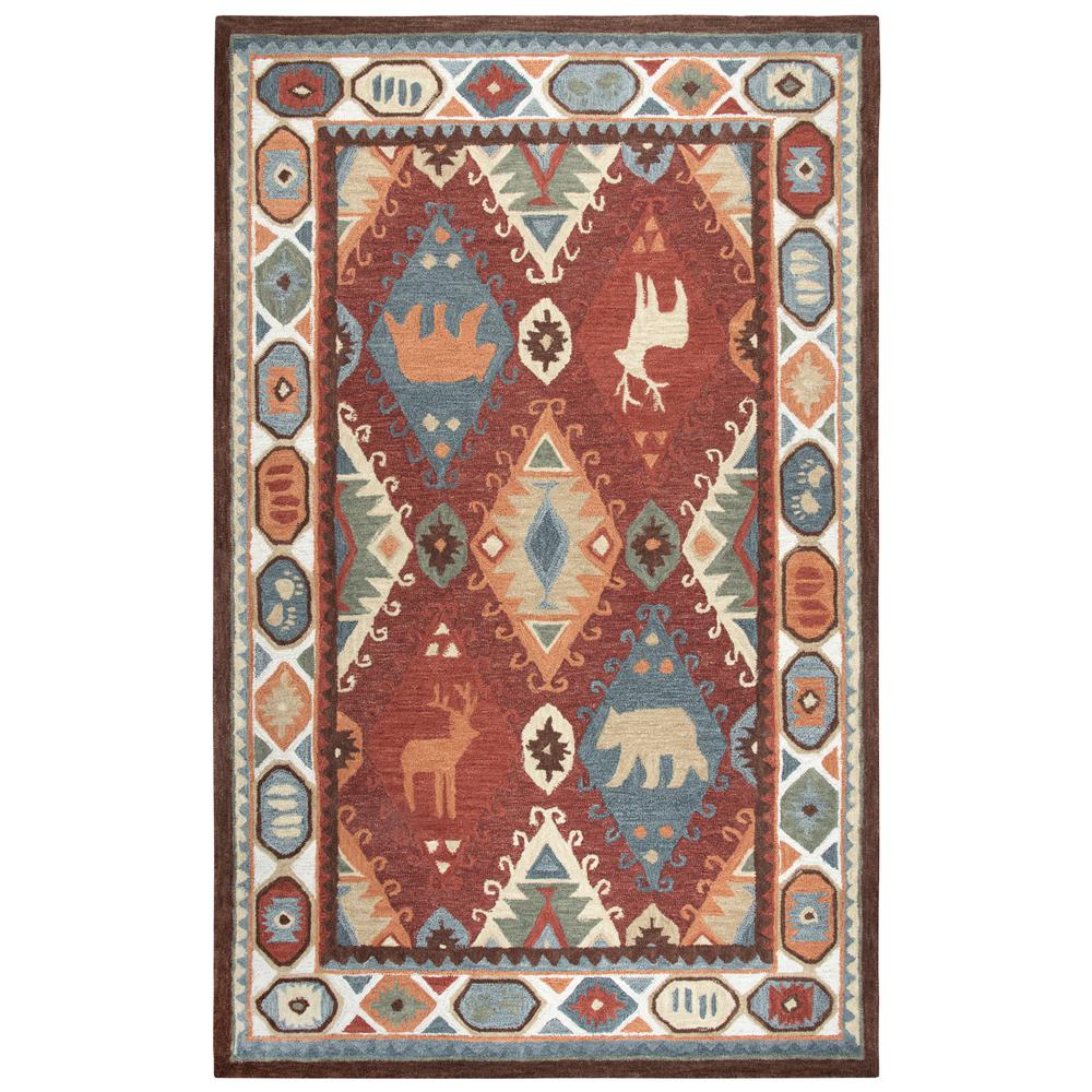 Itasca Red 5' x 8' Hand-Tufted Rug- IT1005. Picture 4