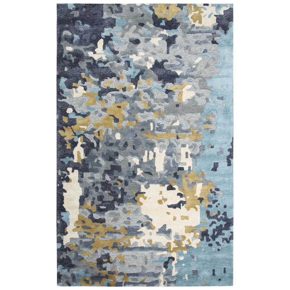 Hand Tufted Cut & Loop Pile Wool/ Viscose Rug, 5' x 8'. Picture 1