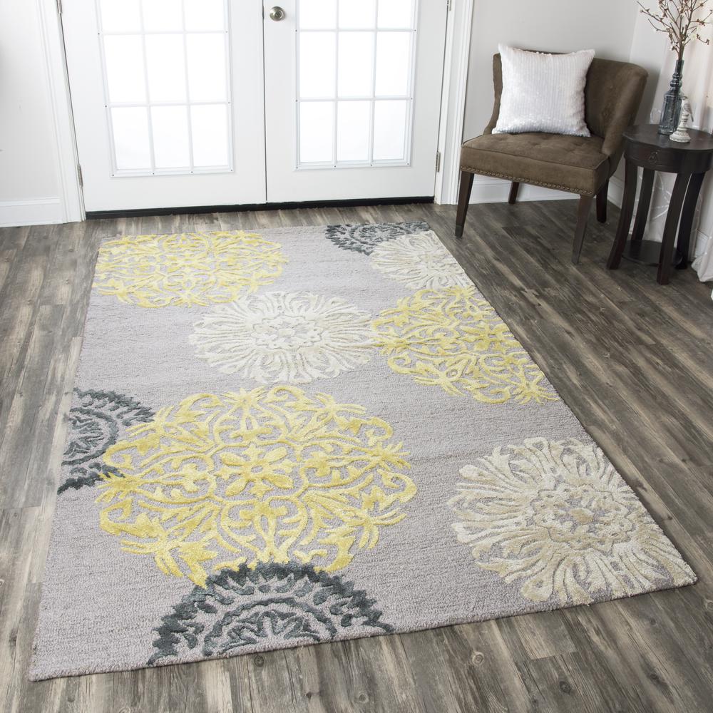 Milan Yellow 8' x 10' Hand-Tufted Rug- ML1009. Picture 5