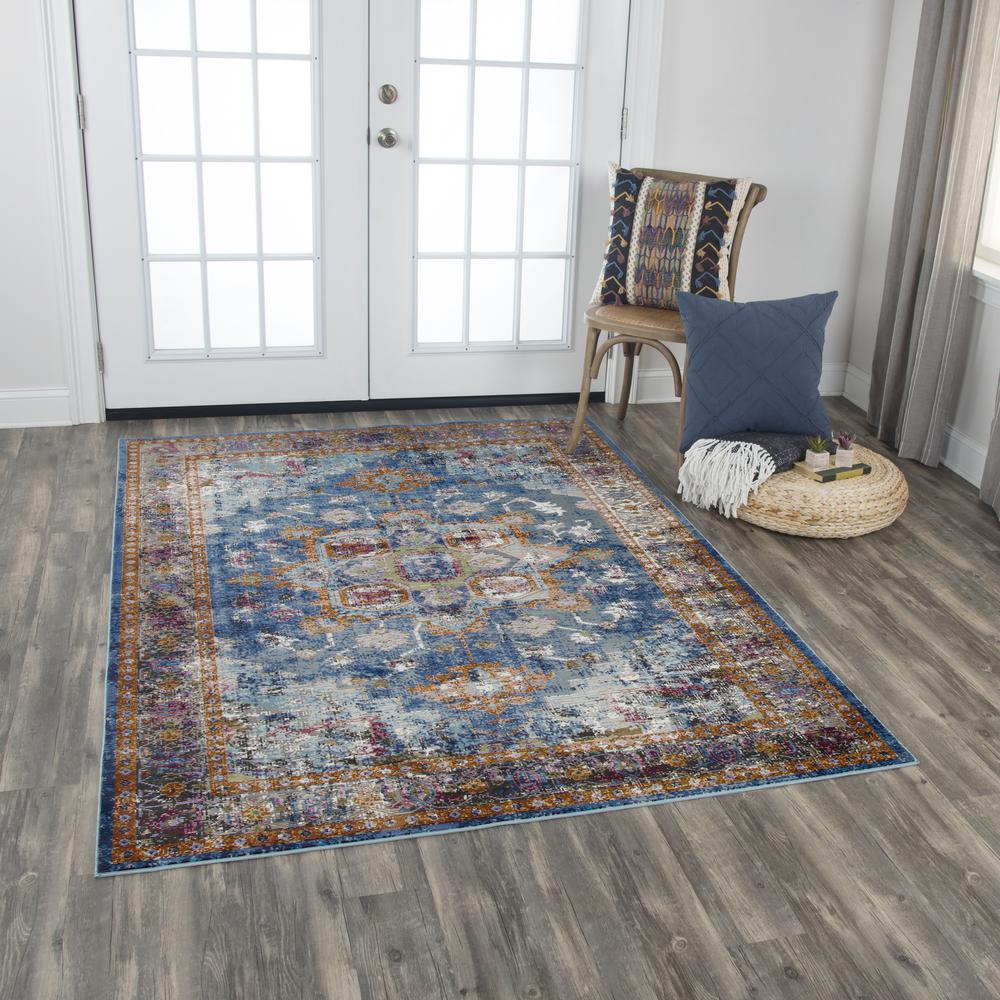 Morocco Blue 7'6" x 9'5" Power-Loomed Rug- MR1001. Picture 6
