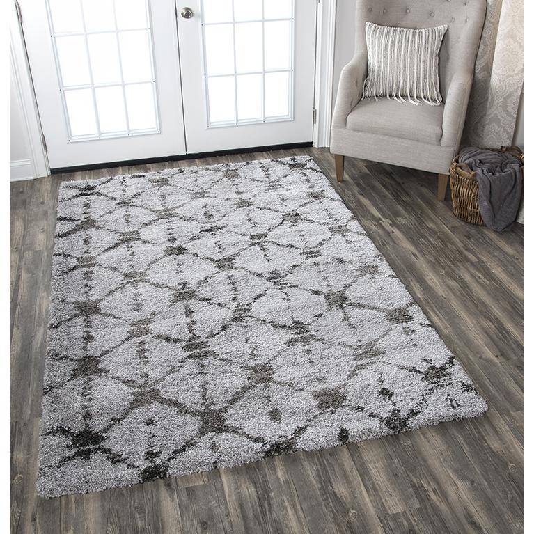 Midnight Gray 5'3" x 7'3" Power-Loomed Rug- MT1004. Picture 12