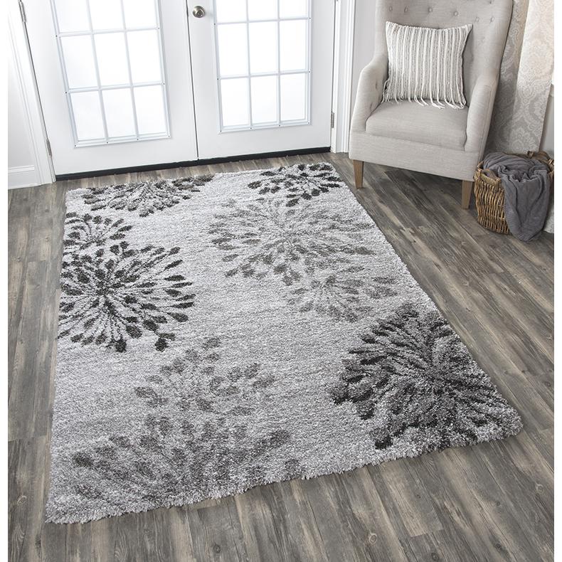 Midnight Gray 5'3" x 7'3" Power-Loomed Rug- MT1007. Picture 10