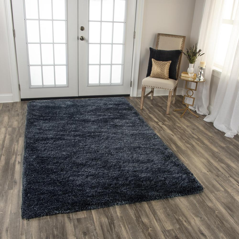 Hand Tufted Cut Pile Polyester Rug, 7'6" x 9'6". Picture 2