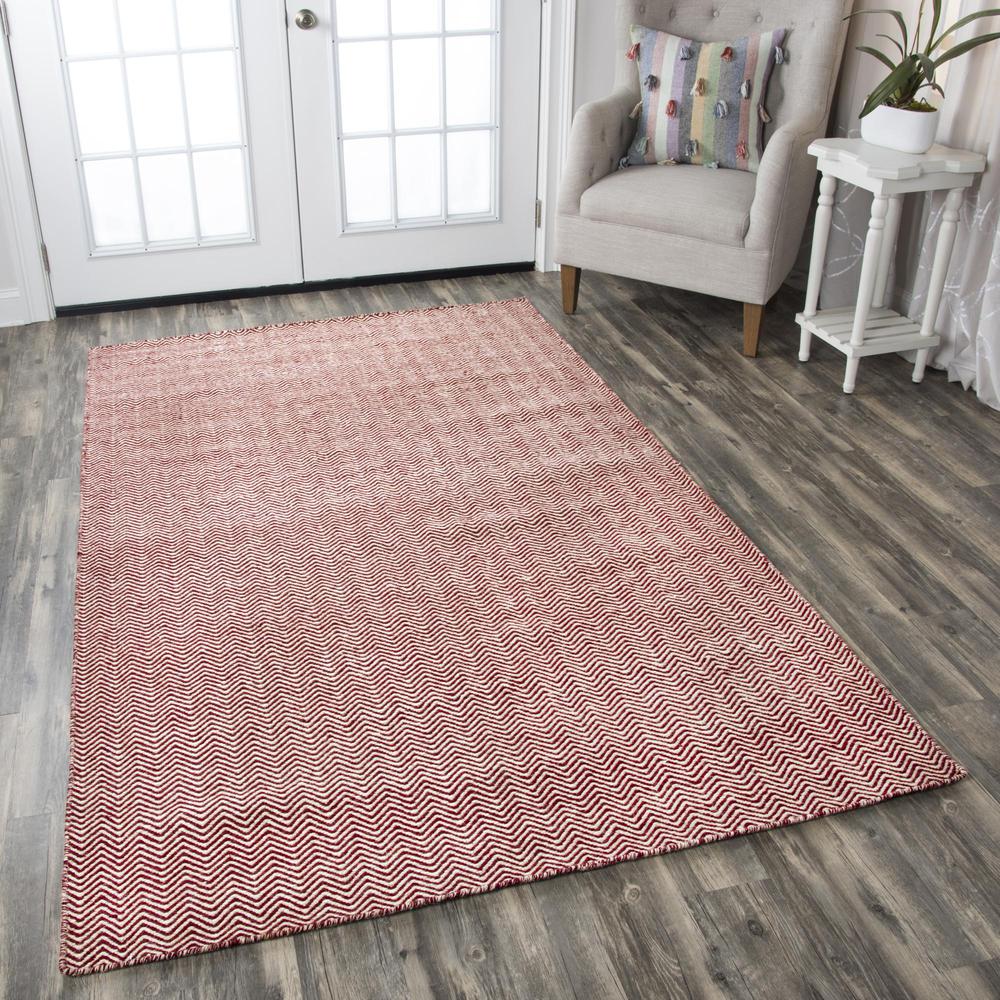 Twist Red 3' x 5' Hand Woven Rug- TW2967. Picture 2