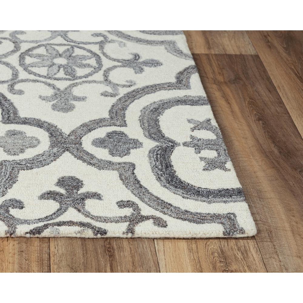 Hand Tufted Cut & Loop Pile Wool/ Recycled Polyester Rug, 5' x 7'6". Picture 7