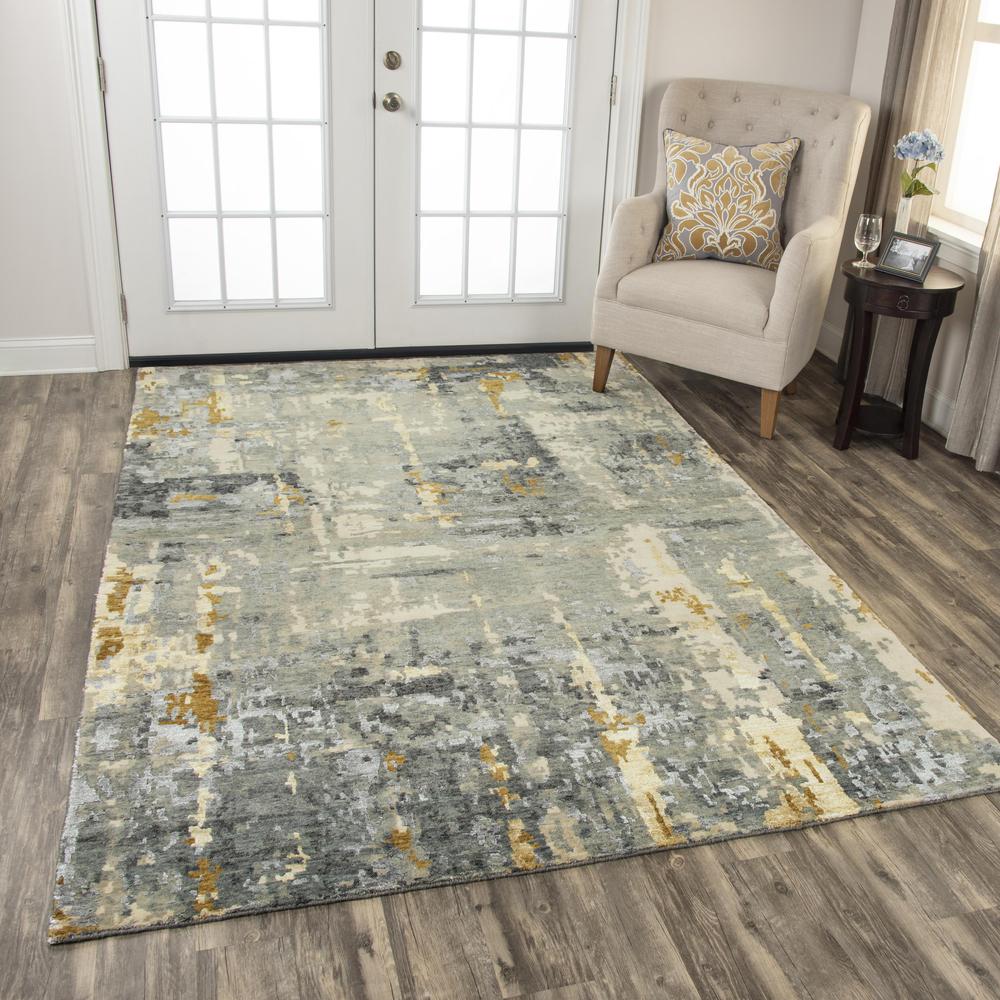 Hand Knotted Cut Pile Wool/ Viscose Rug, 8' x 10'. Picture 2