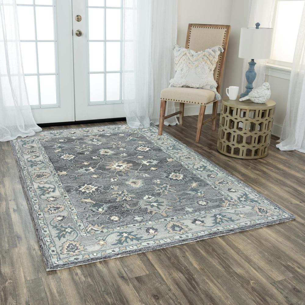 Hand Tufted Cut Pile Wool/ Polyester Rug, 8'6" x 11'6". Picture 2