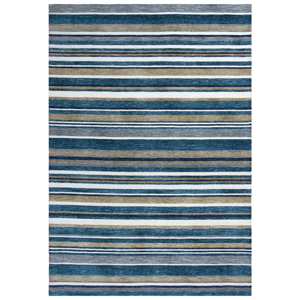Bermuda Blue 7'6"X9'6" Hand-Tufted Rug- BMD101. Picture 4