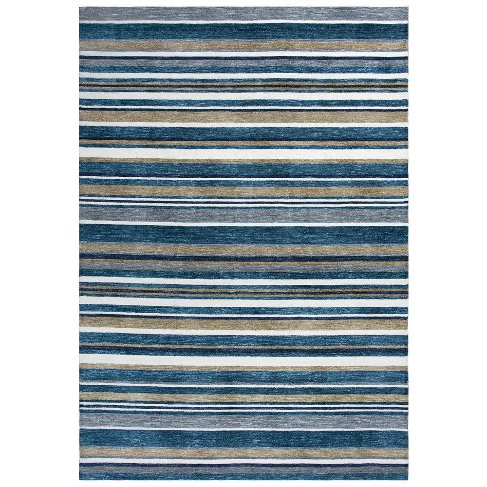 Bermuda Blue 7'6"X9'6" Hand-Tufted Rug- BMD101. Picture 11