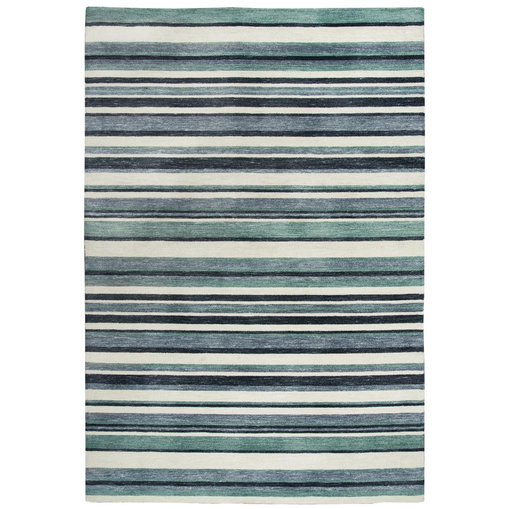 Bermuda Blue 7'6"X9'6" Hand-Tufted Rug- BMD105. Picture 4