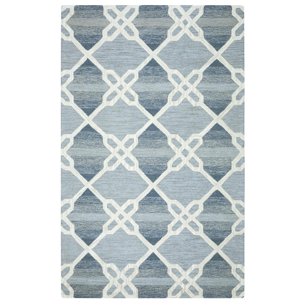 Berlin Blue 5' x 8' Hand-Tufted Rug- BN1010. Picture 11