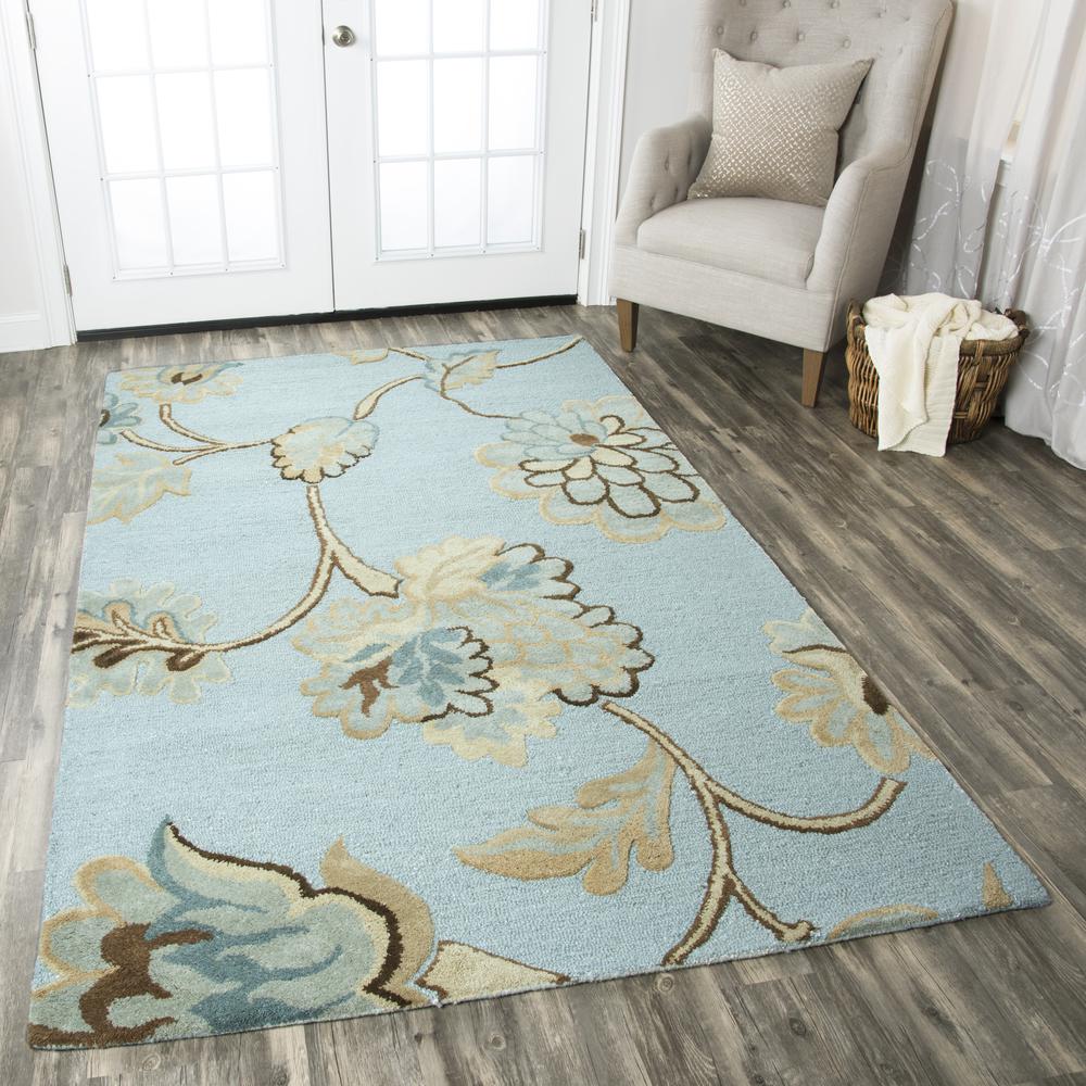 Charming Blue 8' Round Hand-Tufted Rug- CM1002. Picture 6