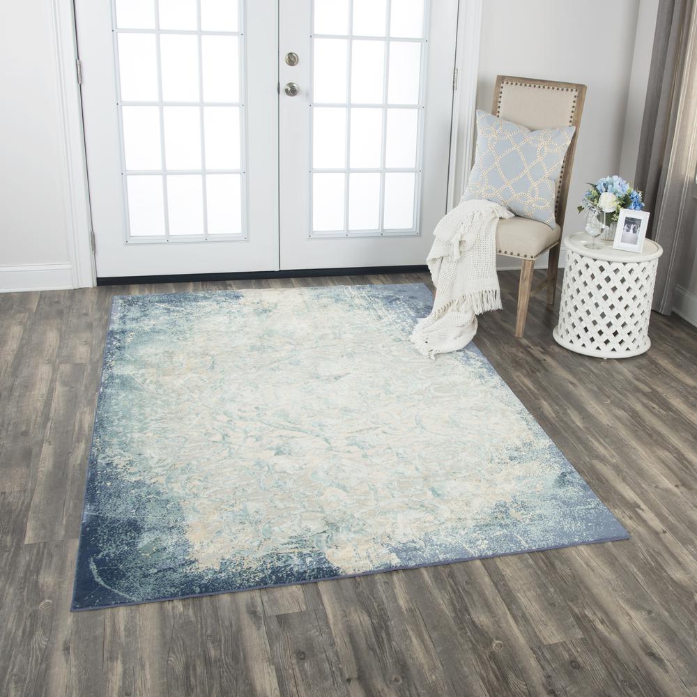 Glamour Blue 5'3"x7'6" Power-Loomed Rug- GM1000. Picture 6