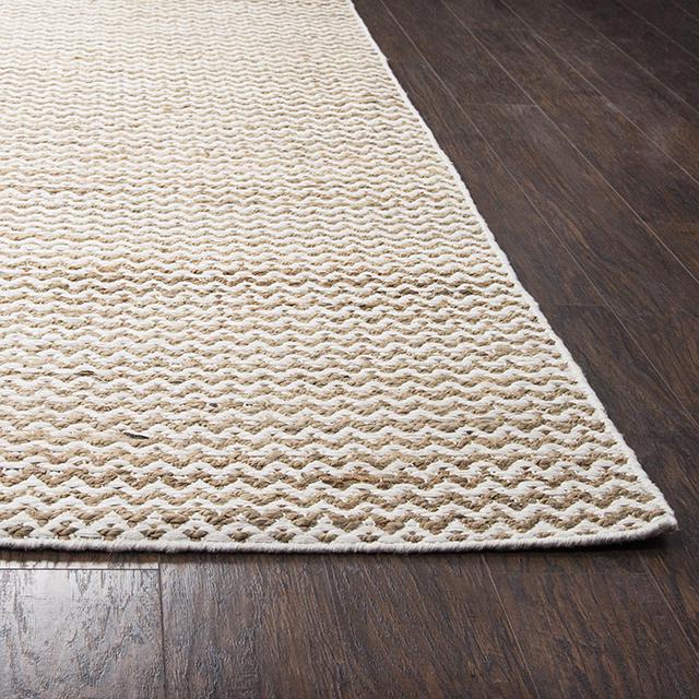 Hand Woven Flat Weave Pile Jute/ Wool Rug, 2'6" x 8'. Picture 11