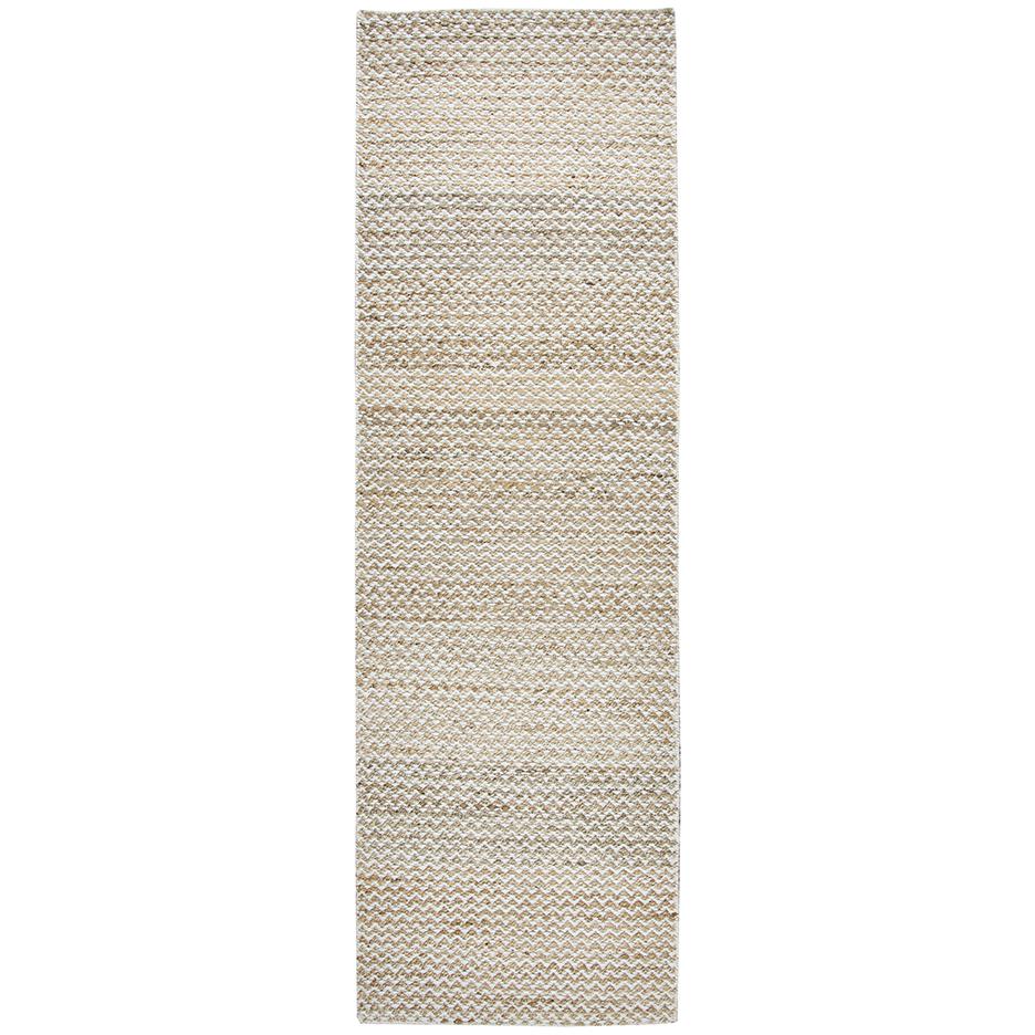 Hand Woven Flat Weave Pile Jute/ Wool Rug, 2'6" x 8'. Picture 16