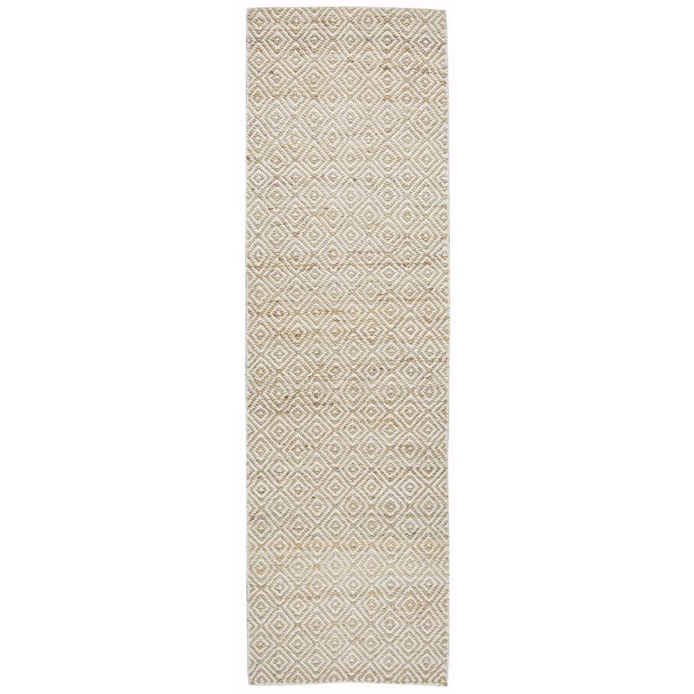 Hand Woven Flat Weave Pile Jute/ Wool Rug, 2'6" x 8'. Picture 7