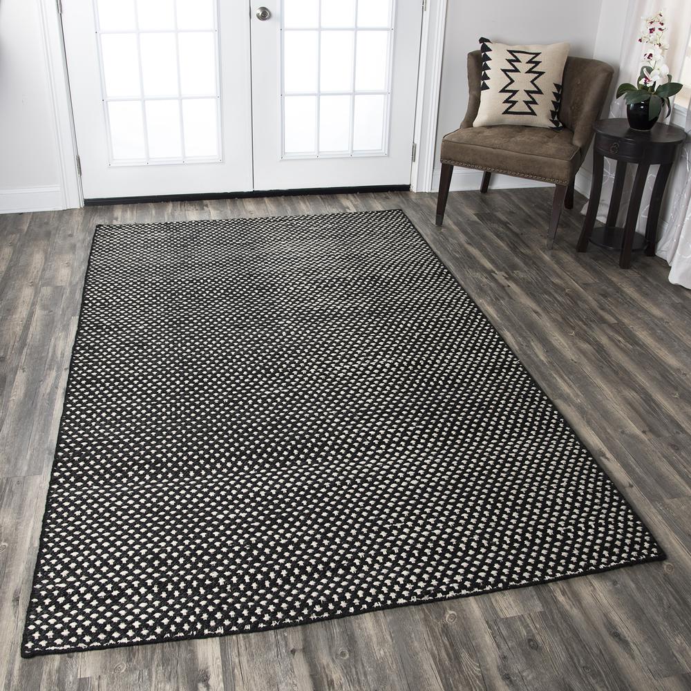 Hand Woven Flat Weave Pile Jute/ Wool Rug, 2'6" x 8'. Picture 13