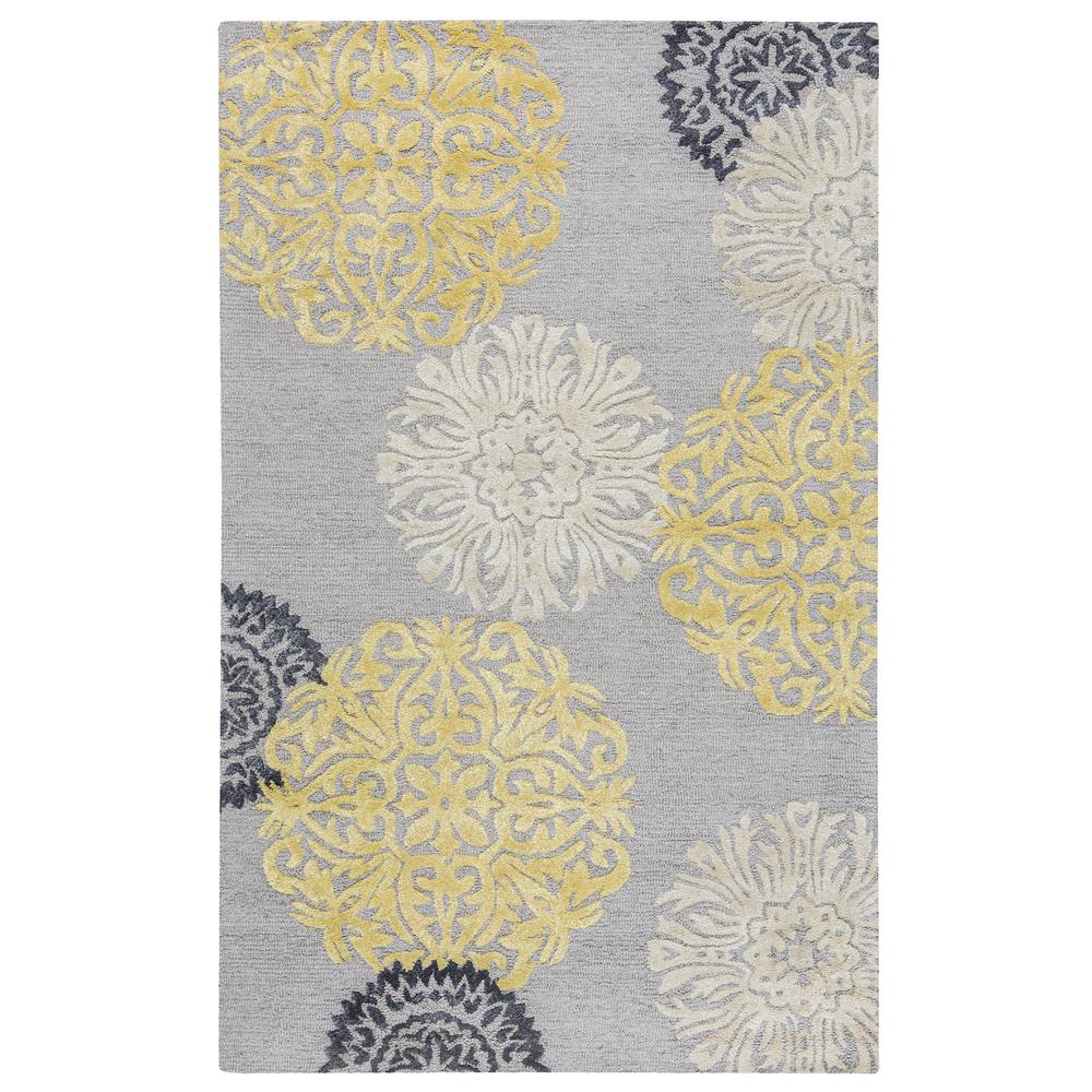 Milan Yellow 5' x 8' Hand-Tufted Rug- ML1009. The main picture.