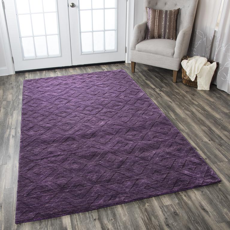 Technique Purple 8' Round Hand Loomed Rug- TC8267. Picture 12