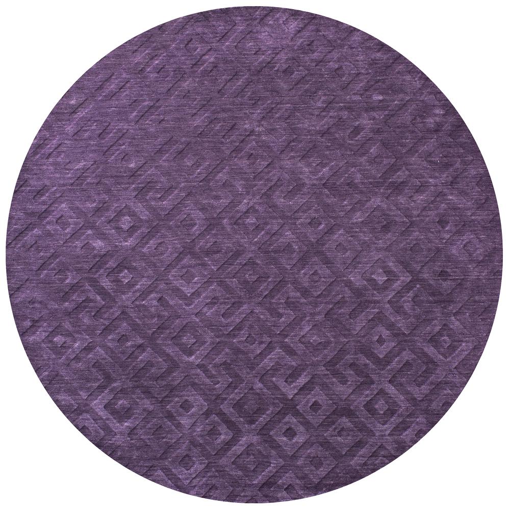 Technique Purple 8' Round Hand Loomed Rug- TC8267. Picture 6