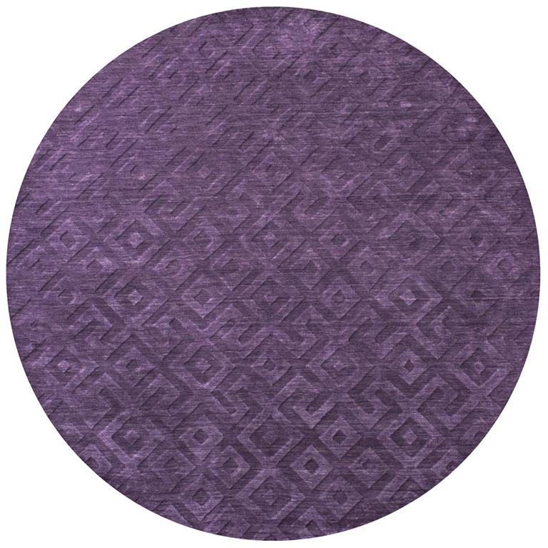 Technique Purple 8' Round Hand Loomed Rug- TC8267. Picture 13