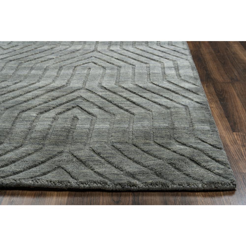 Technique Gray 8' Round Hand Loomed Rug- TC8574. Picture 1
