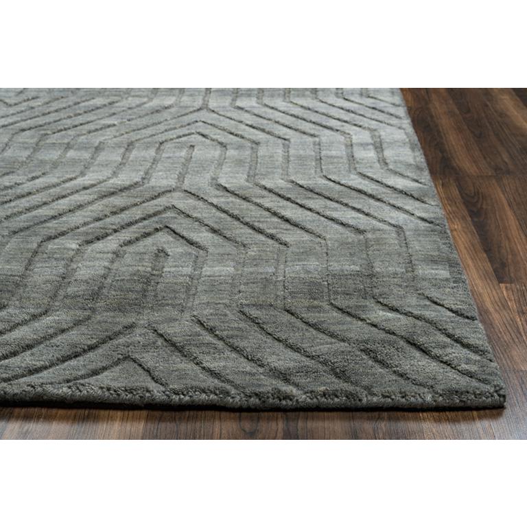 Technique Gray 8' Round Hand Loomed Rug- TC8574. Picture 8