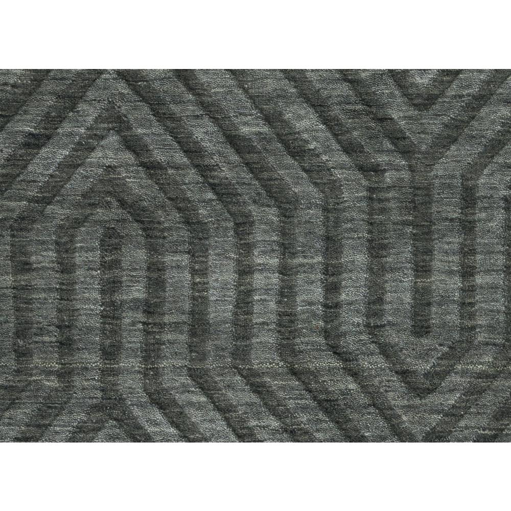 Technique Gray 8' Round Hand Loomed Rug- TC8574. Picture 2