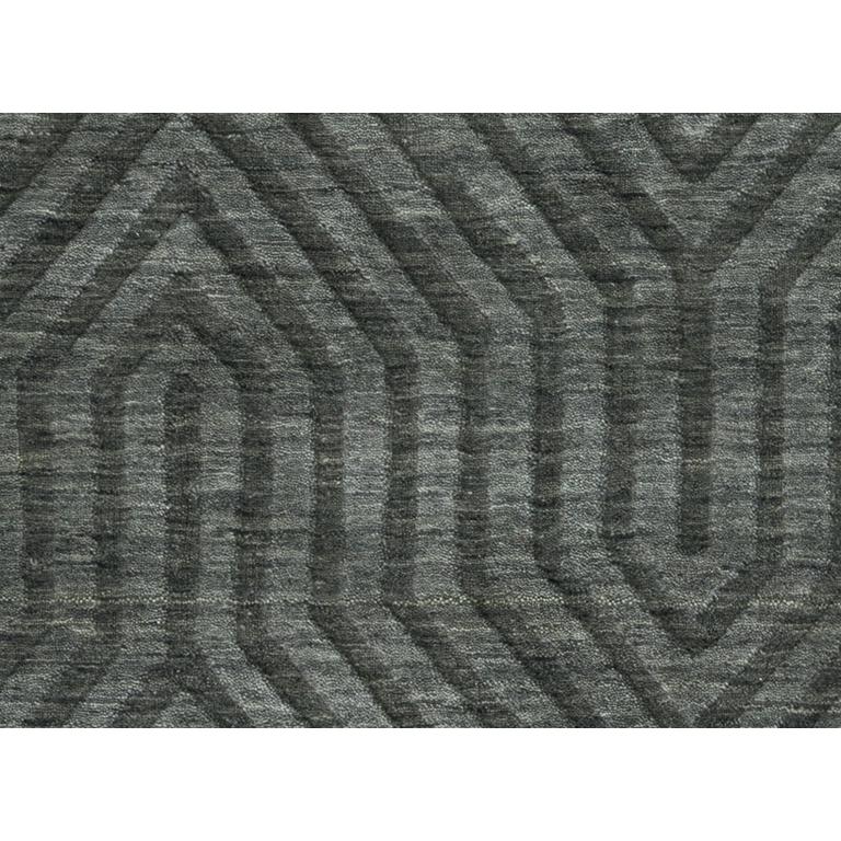 Technique Gray 8' Round Hand Loomed Rug- TC8574. Picture 9